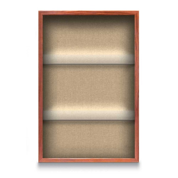Outdoor Enclosed Combo Board, 48"x36", Satin Frame/Blue & Burgundy